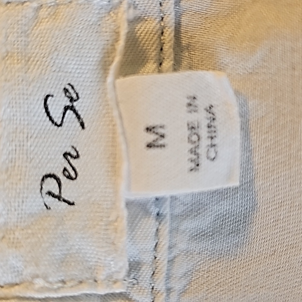 Per Se women's pop over Henley style shirt. Size medium. Long sleeves. White. - Picture 8 of 9